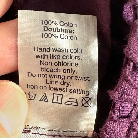 J Crew purple openwork cotton top, size 2, button, spring, summer, breathable - Picture 8 of 11
